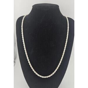 24in Sterling Silver 3.2mm Rope Necklace Chain